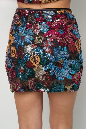 Elegant Floral Mini Skirt Set for Spring/Summer