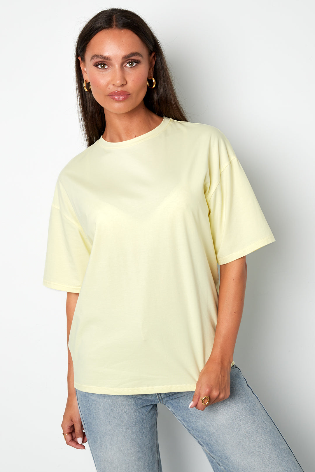 Cotton Damen T-Shirt Casual Letters