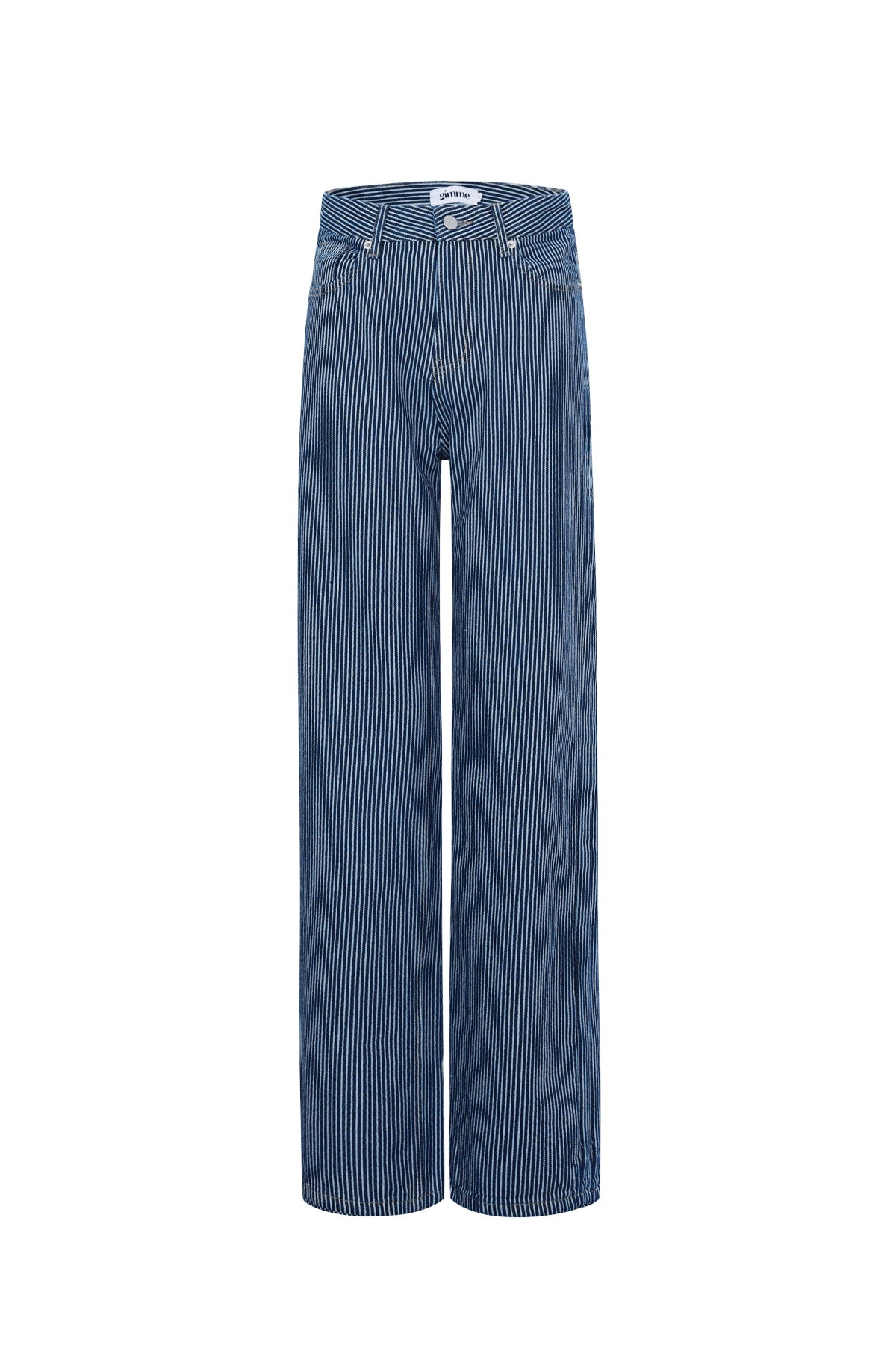 Gewebte Baumwolle Damen Gerade Hose Casual Streifen
