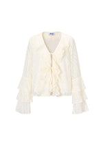 Elegant Botanical Long Sleeve Top for Spring/Summer