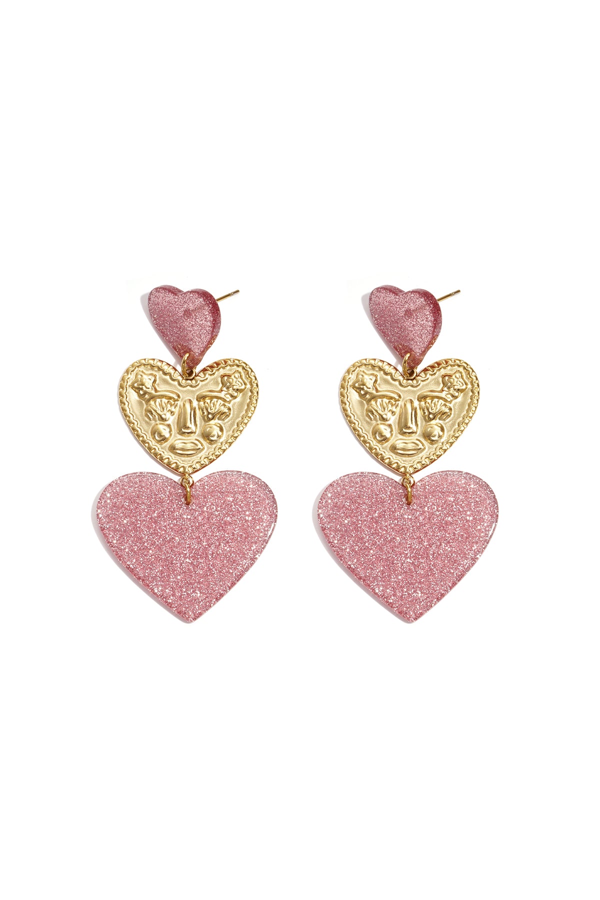 Statement-Ohrringe mit Glitzerherzen