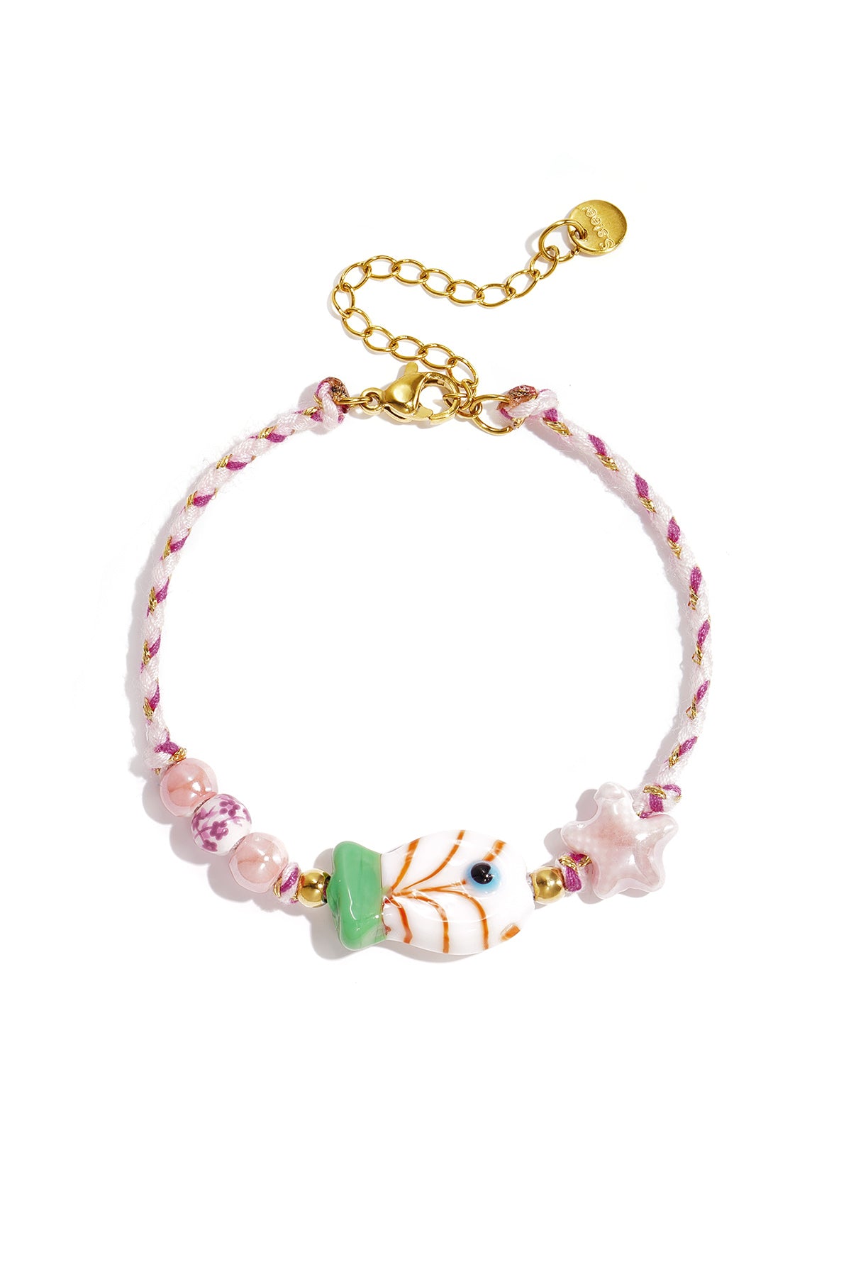 Perlenarmband mit Seilmotiv, Fisch- und Sternperlen