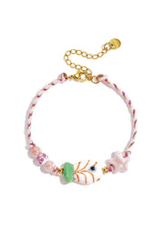 Perlenarmband mit Seilmotiv, Fisch- und Sternperlen