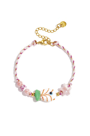 Perlenarmband mit Seilmotiv, Fisch- und Sternperlen