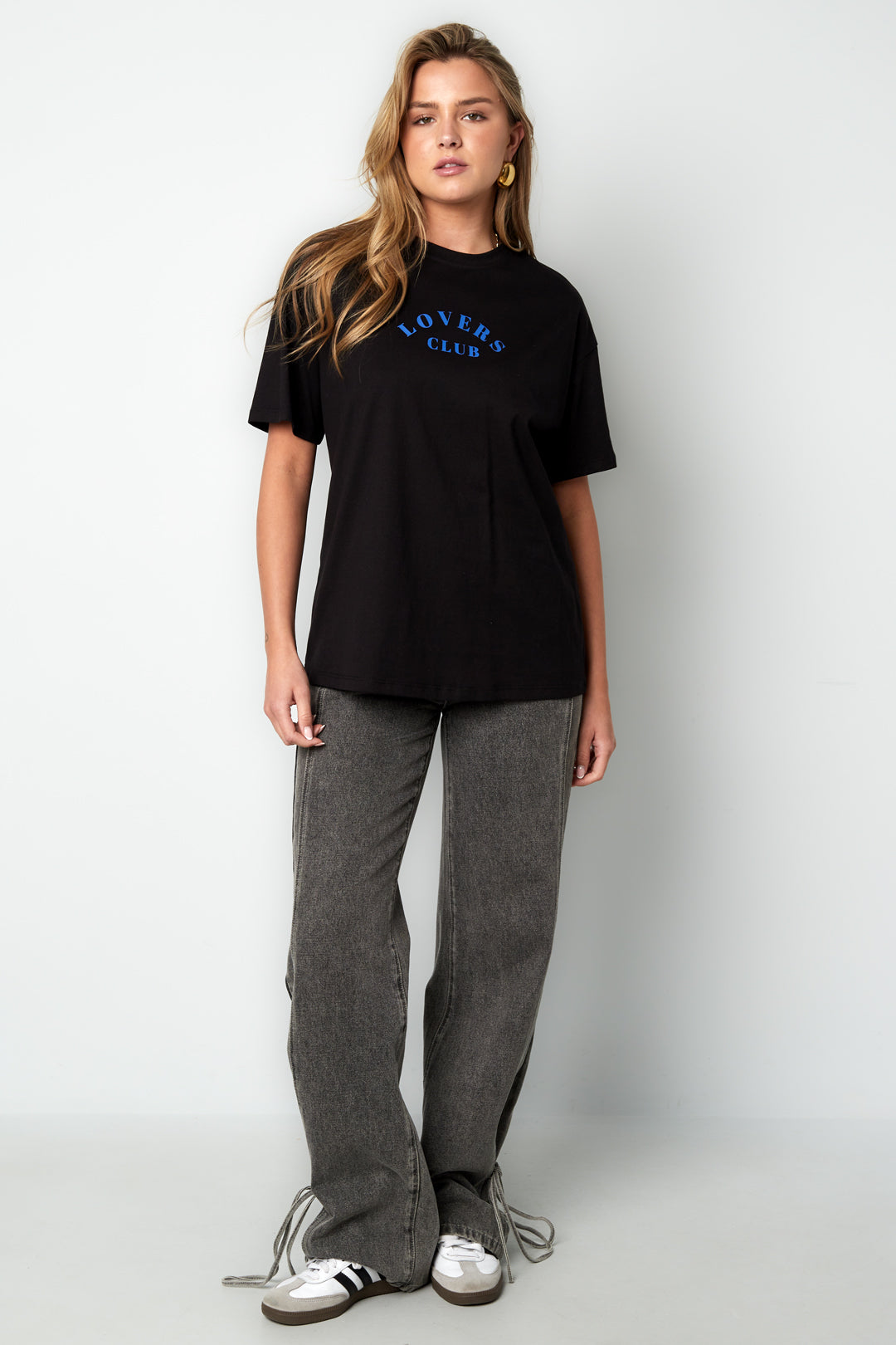 Cotton Damen T-Shirt Casual Letters