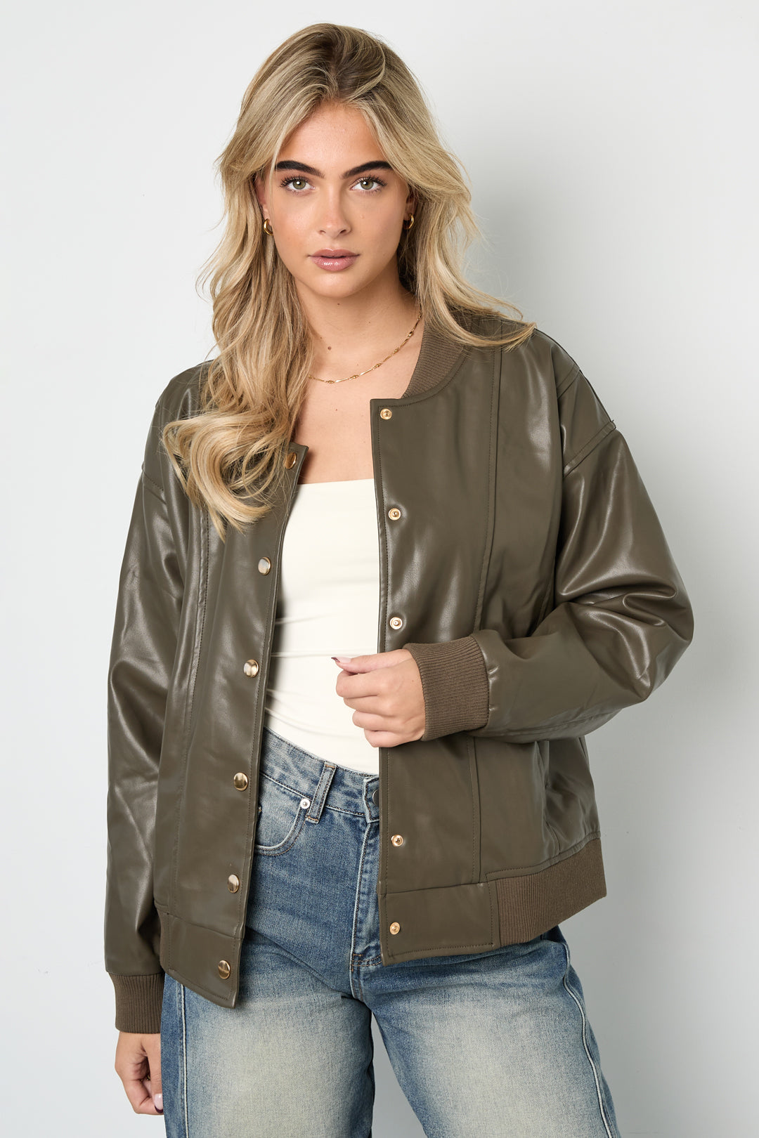 Woven Polyester Fiber Damen Bomberjacke Fall/Winter Street Style