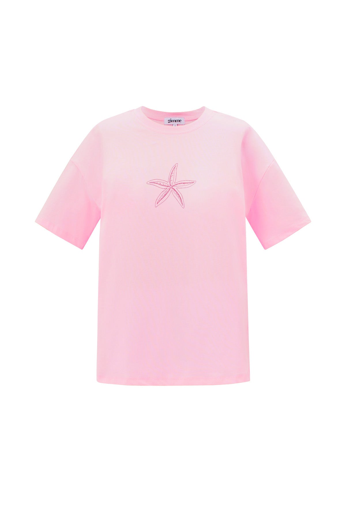 Baumwolle Damen T-Shirt Casual Bestickter Seestern