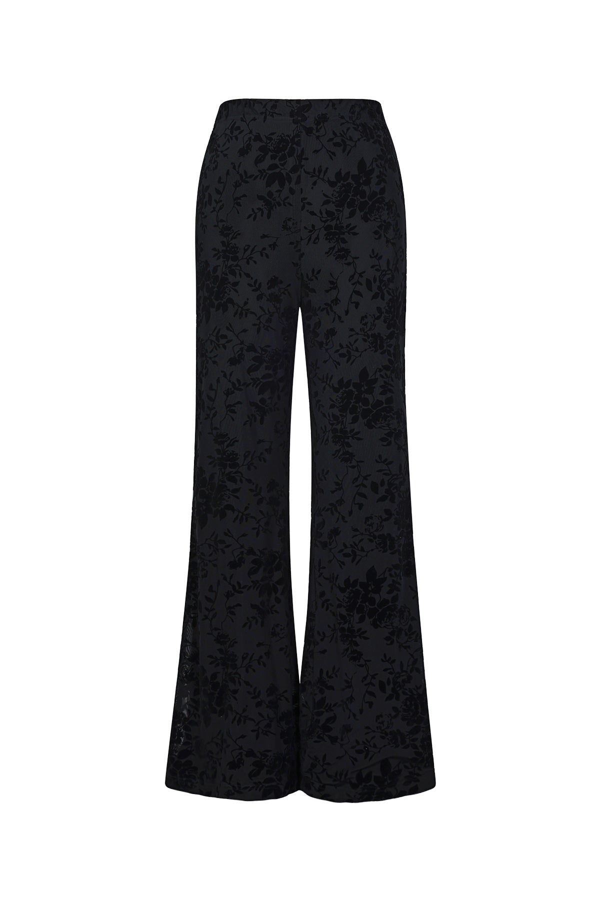 Mesh-Hose mit floralem Wildledermuster – passend zum Outfit