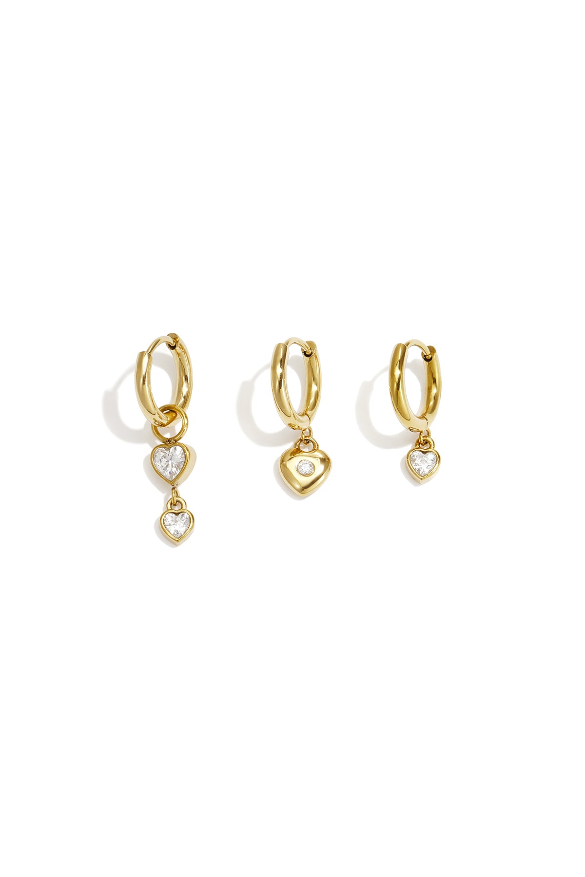 Edelstahl-Ohrring-Sets, Herz, Schlicht, Alltagsschmuck, Serie, Damenschmuck