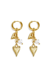 Ohrhänger aus Edelstahl, Herzform, schlichte Alltags-Serie, Damenschmuck