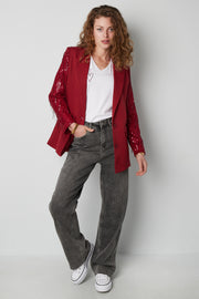 Polyester Damen Blazer Mit Fransenärmel Design