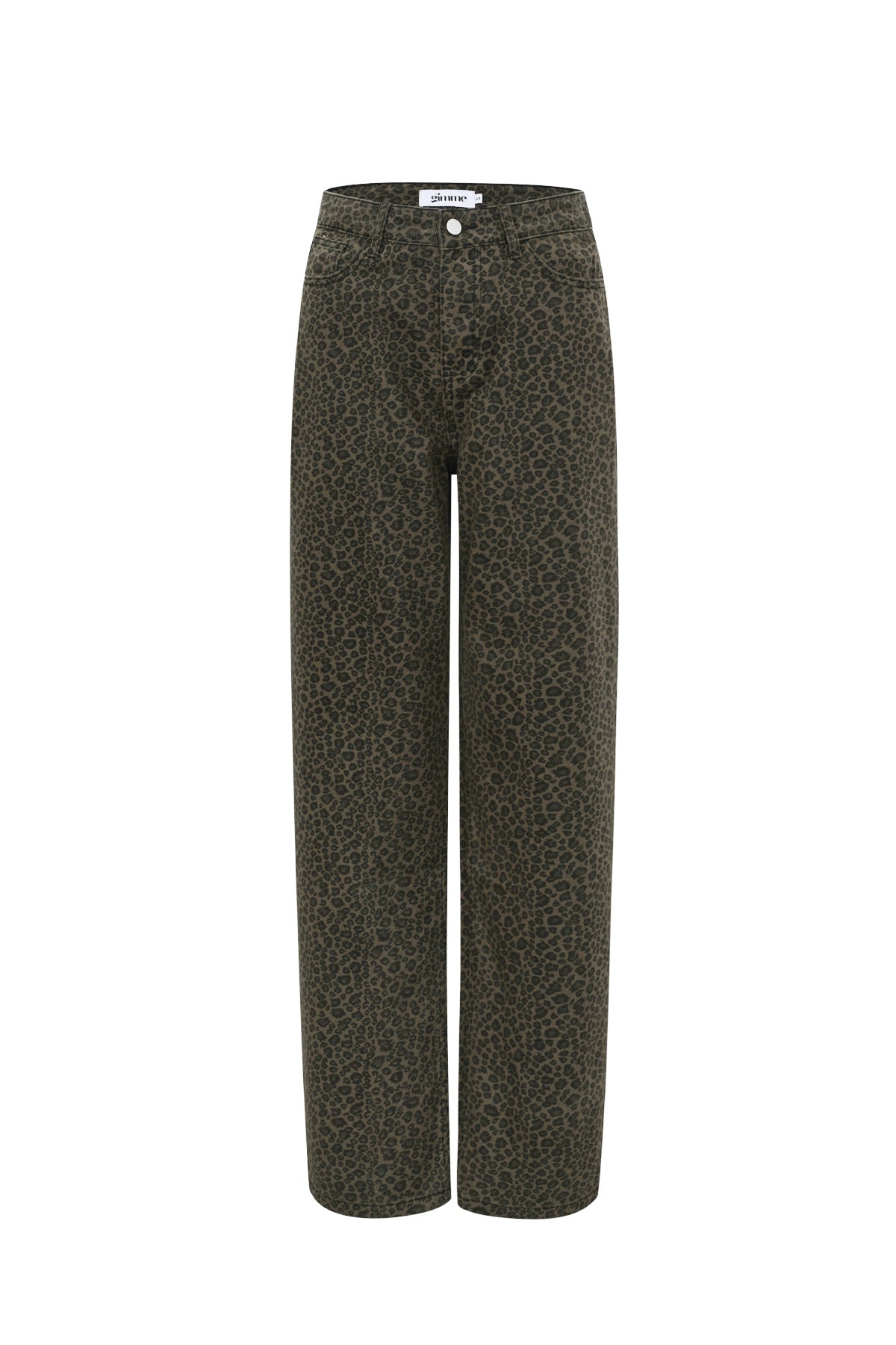 Gewebte Baumwolle Damen Gerade Hose Leopardenmuster Herbst/Winter