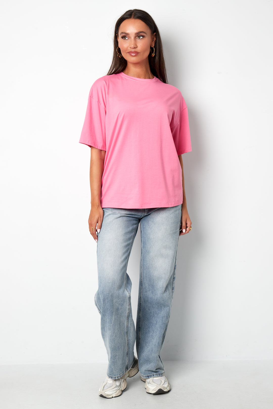 Cotton Damen T-Shirt Casual Letters