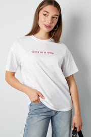 Baumwolle Damen T-Shirt Casual Letters