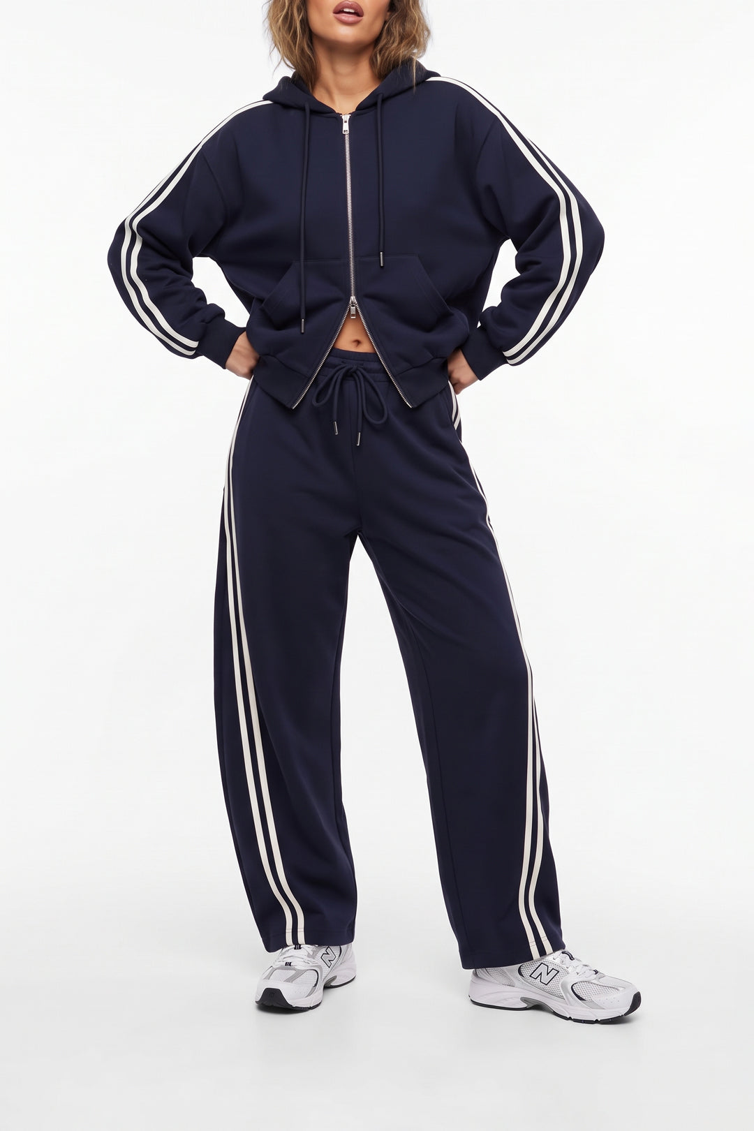 Lässige Streifen, keine Angabe, lockere Passform, Polyesterfaser (Polyester), Kapuzenpullover & Sweatshirts