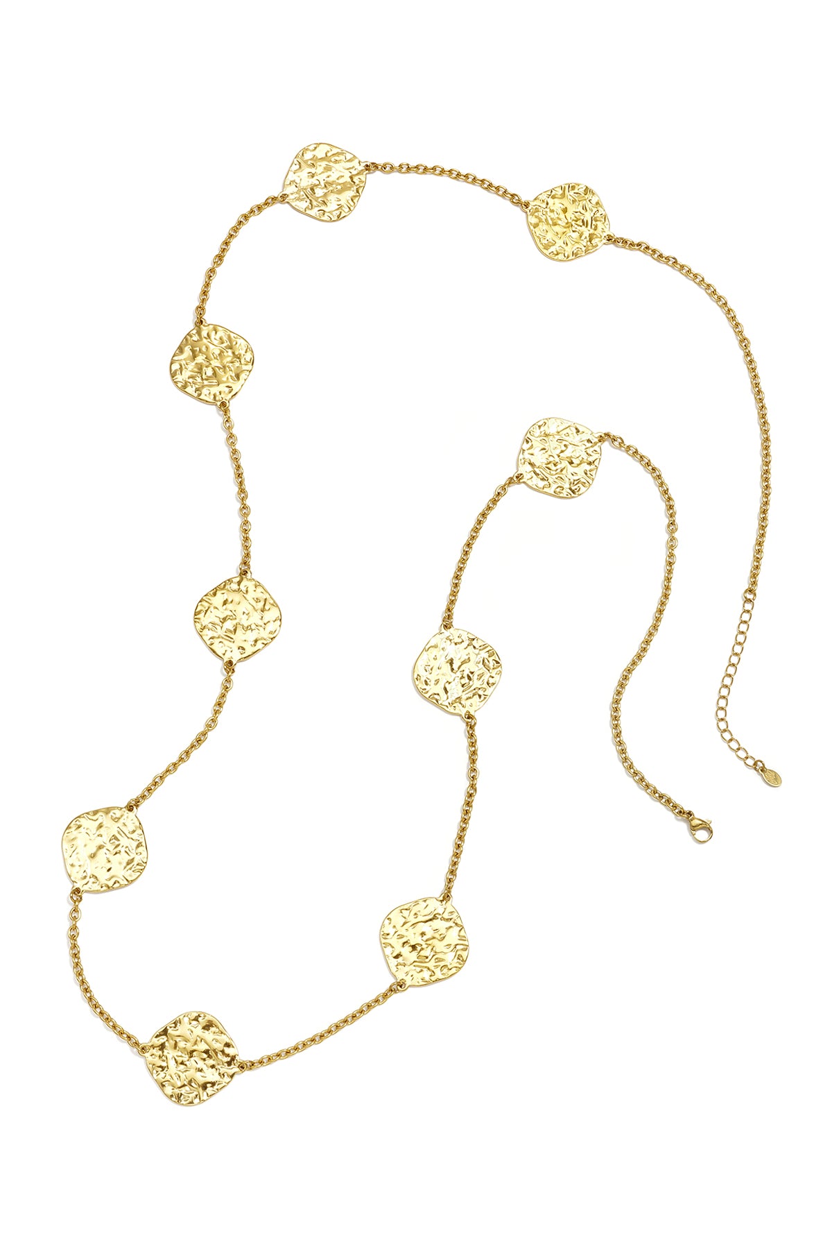 Lange Halskette aus Edelstahl, geometrische Form, schlichte Alltags-Serie, Damenschmuck