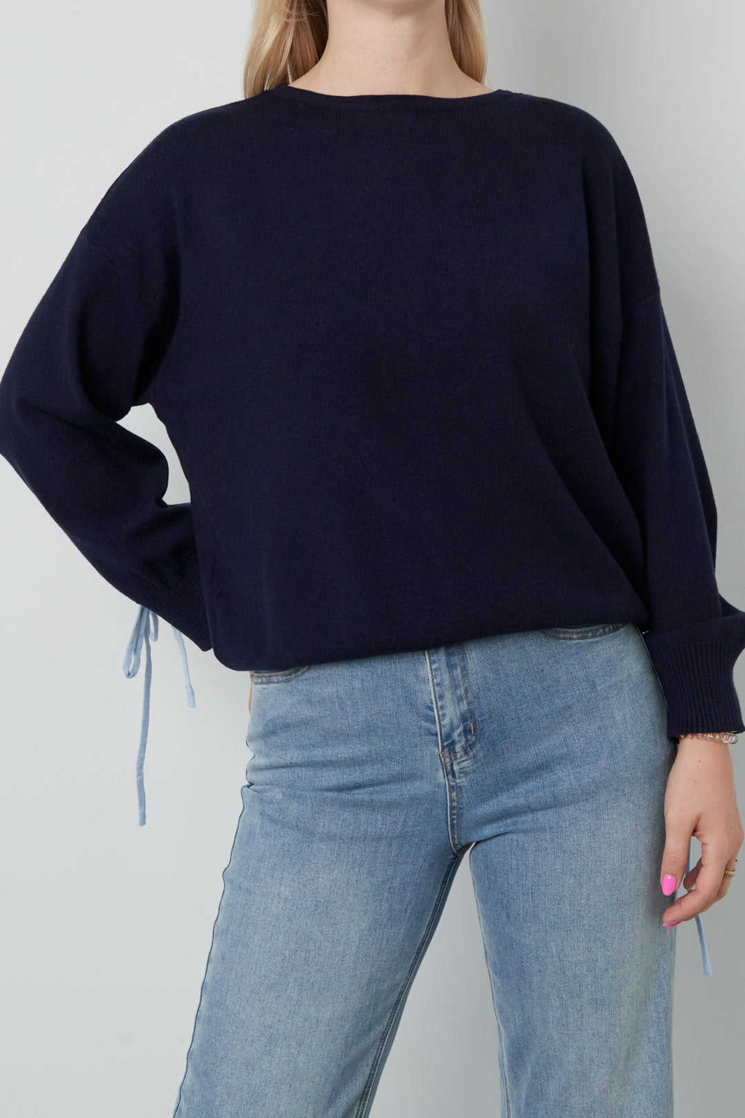 Gestrickte Viskose Damen Pullover Casual Farbkontrast