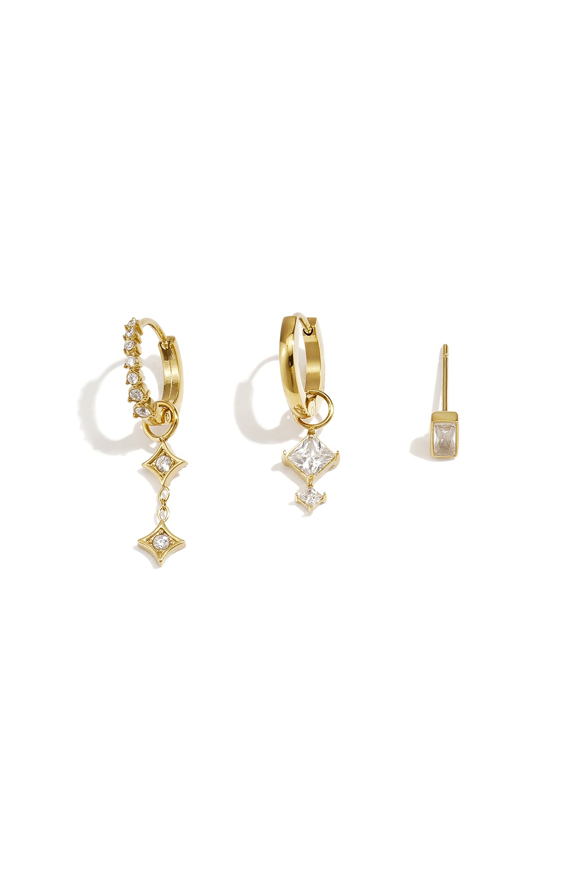 Ohrring-Sets aus Edelstahl, geometrische Form, schlichte Alltags-Serie, Damenschmuck