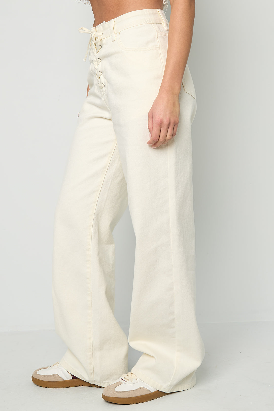 Gimme Off-White Straight Denim Pants - All Fit Comfort