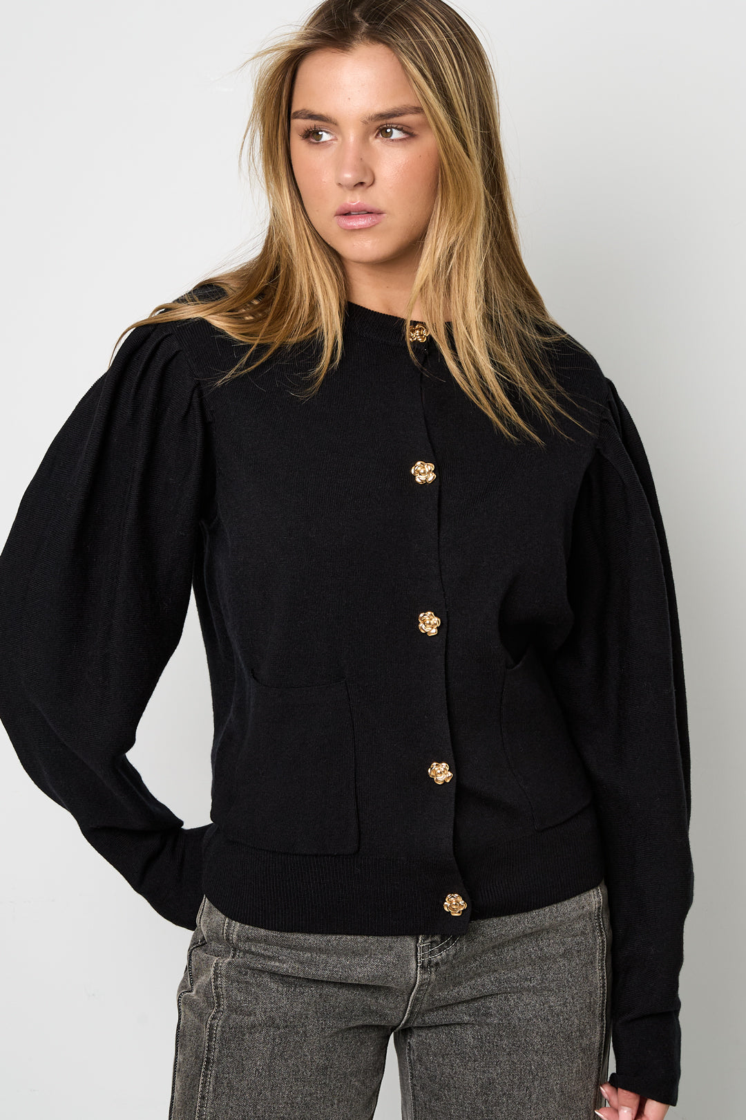 Gestrickte Viskose Damen-Cardigan Herbst/Winter Casual Einfarbig