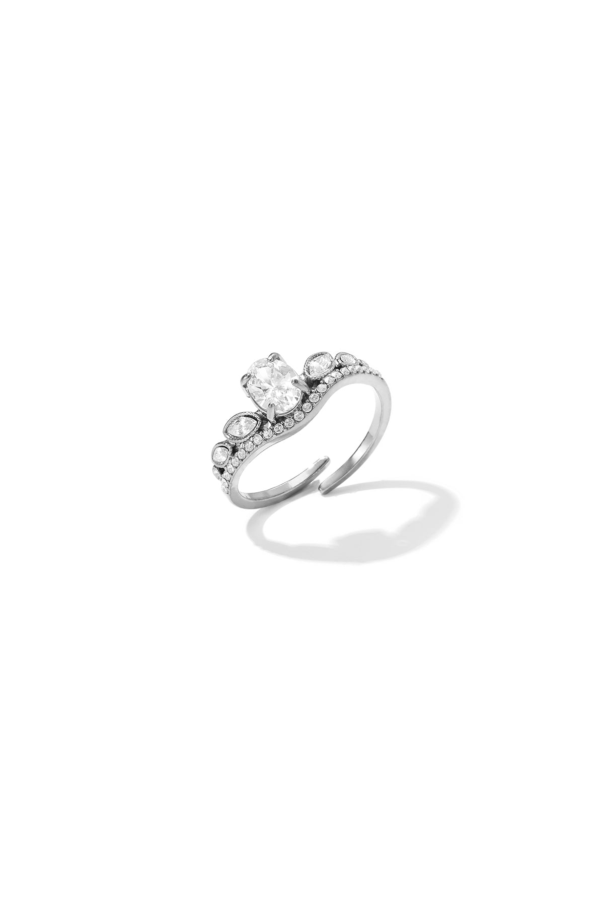 Minimalistische Ringe aus Edelstahl, Ellipsenform, schlichte Alltags-Serie, Damenschmuck