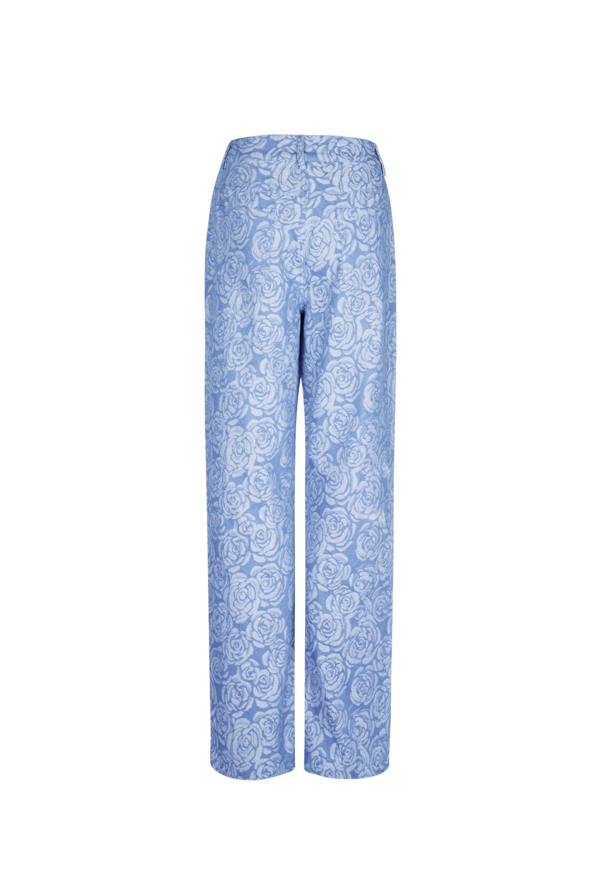 Baumwolle Gewebte Damen Gerade Hose Casual Blumenmuster