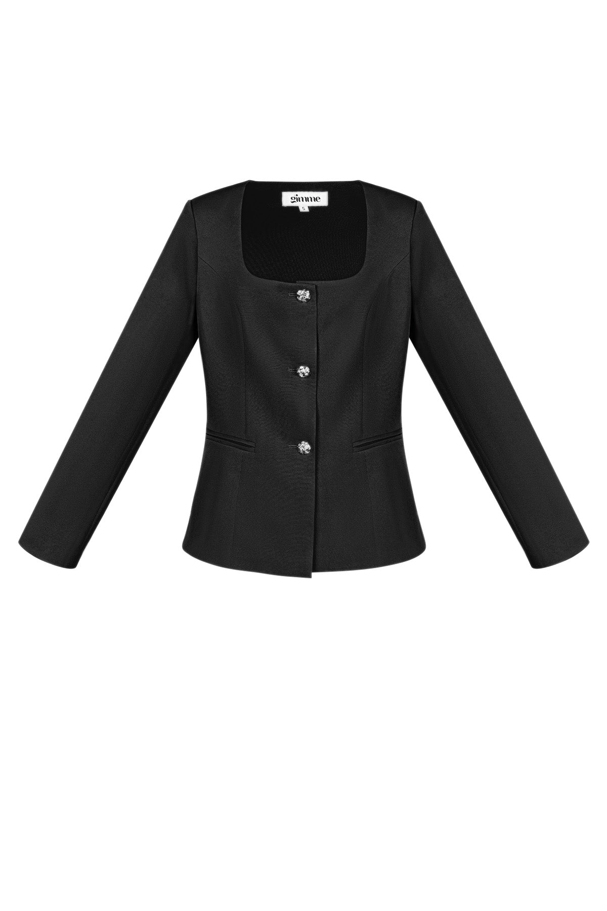 Polyester Damen Blazer Anzug Quadratischer Ausschnitt Taillierter Schnitt