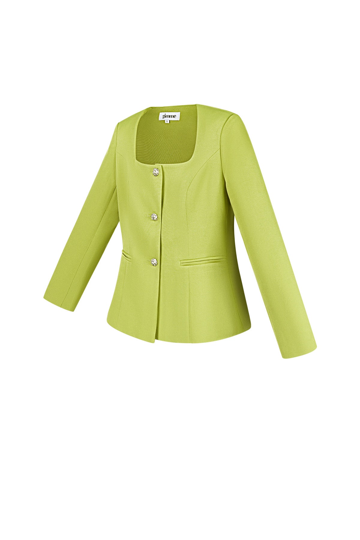 Polyester Damen Blazer Anzug Quadratischer Ausschnitt Taillierter Schnitt