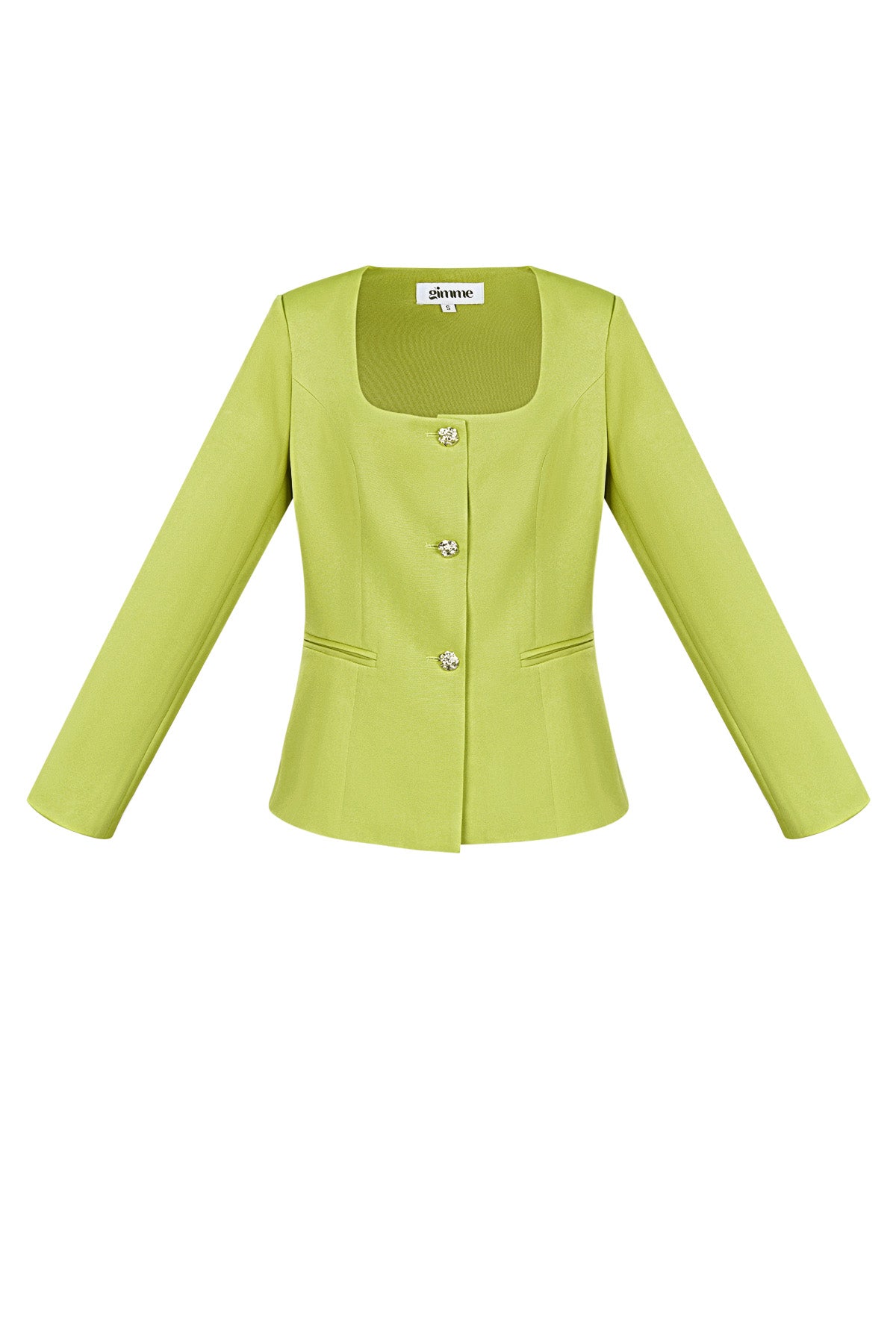 Polyester Damen Blazer Anzug Quadratischer Ausschnitt Taillierter Schnitt