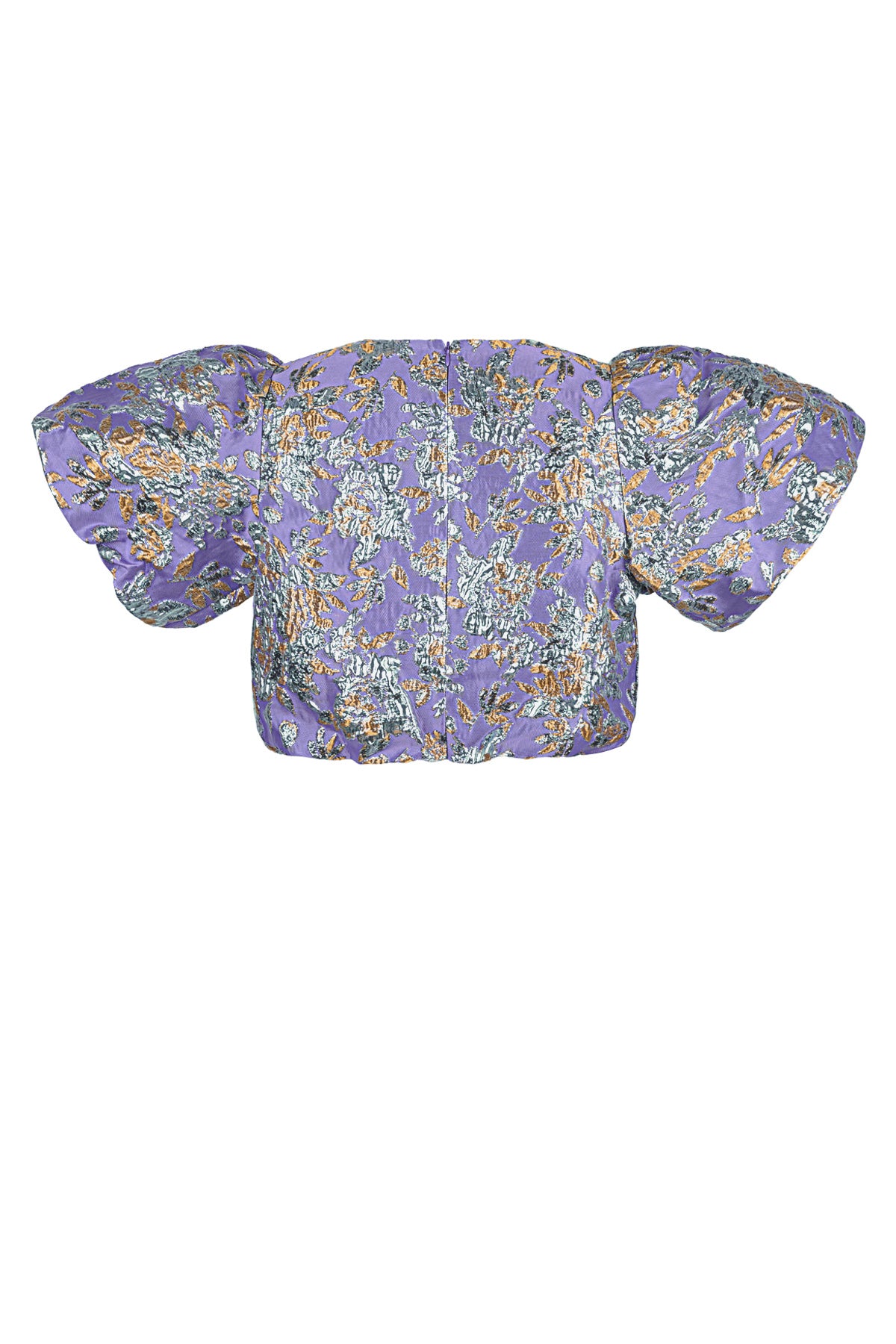 Polyester Damen Kurzarm Oberteil Puffärmel Blumenmuster