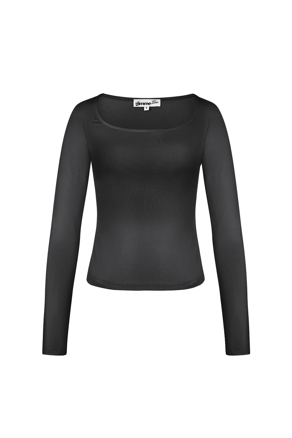 Polyester Damen Langarm-Crop-Top Quadratischer Ausschnitt Bodycon Passform