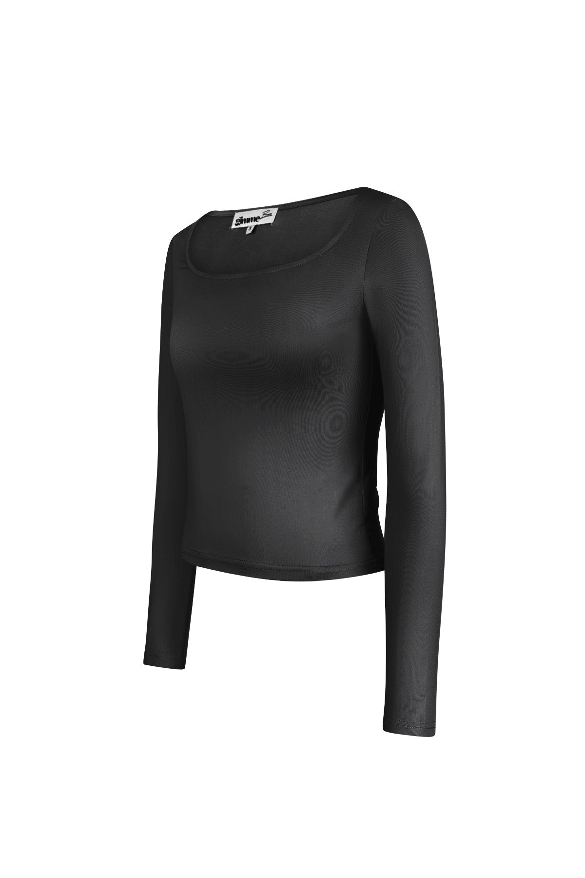 Polyester Damen Langarm-Crop-Top Quadratischer Ausschnitt Bodycon Passform