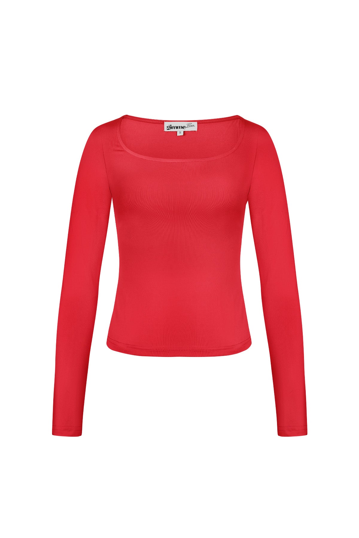 Polyester Damen Langarm-Crop-Top Quadratischer Ausschnitt Bodycon Passform