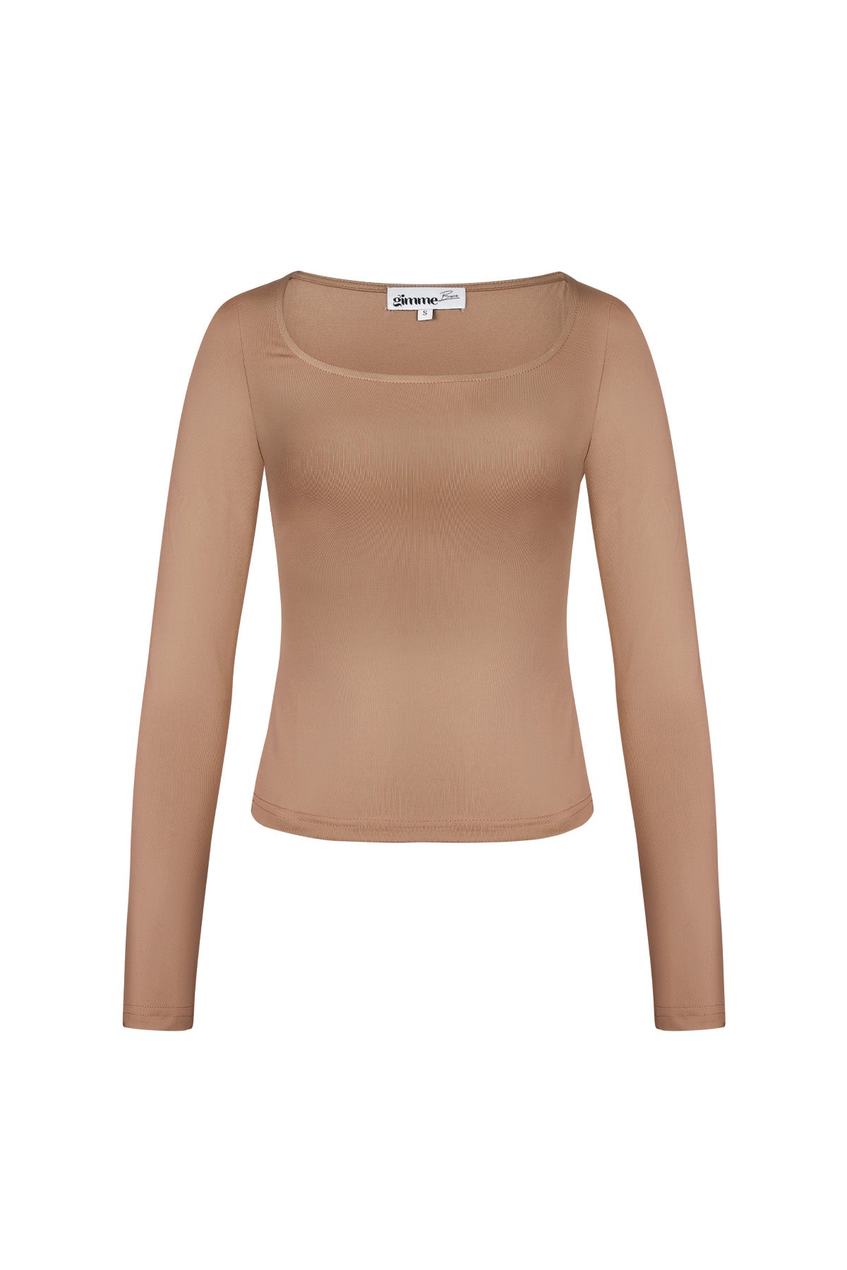 Polyester Damen Langarm-Crop-Top Quadratischer Ausschnitt Bodycon Passform