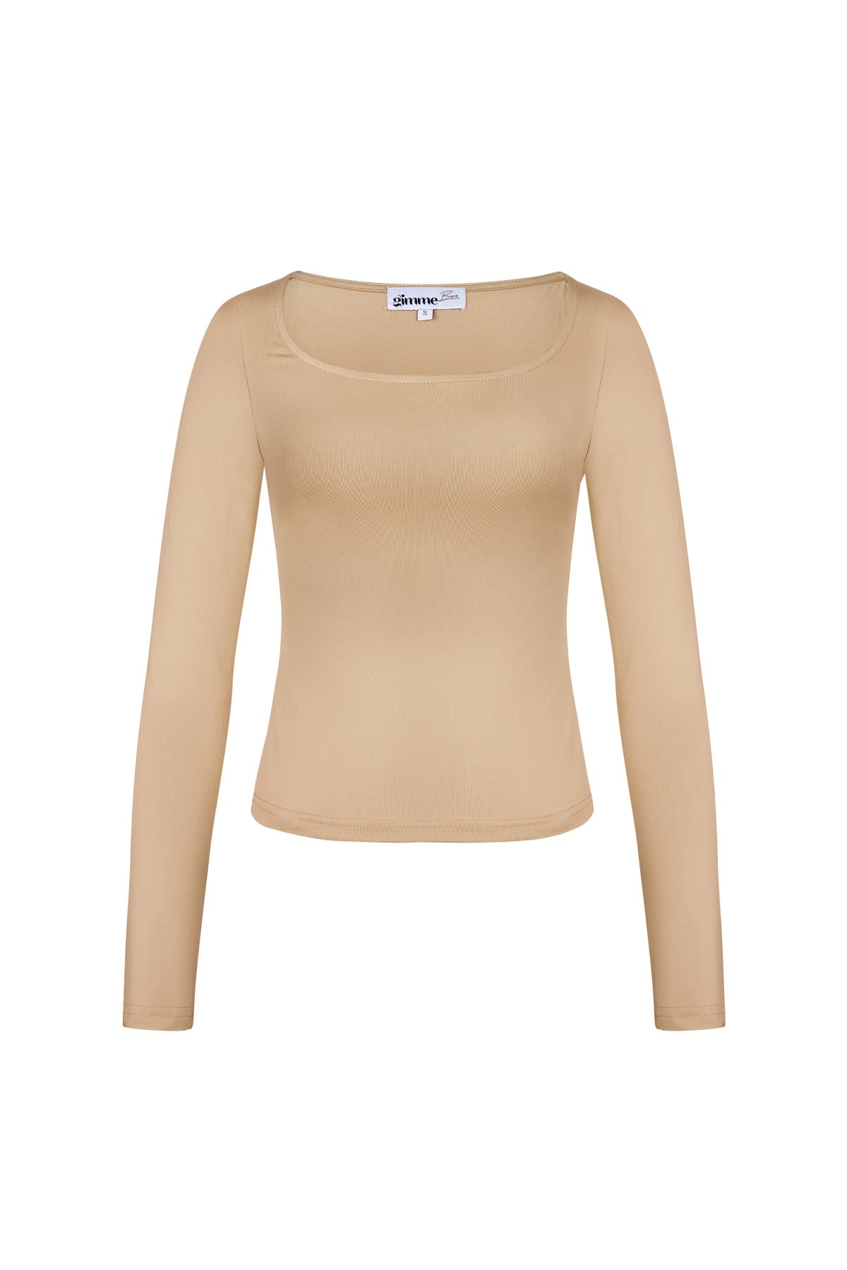 Polyester Damen Langarm-Crop-Top Quadratischer Ausschnitt Bodycon Passform