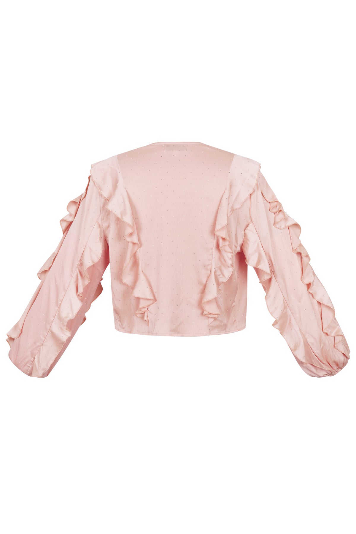 Polyester Damen Langarm-Oberteil Mit Rüschen Vorne Bindung