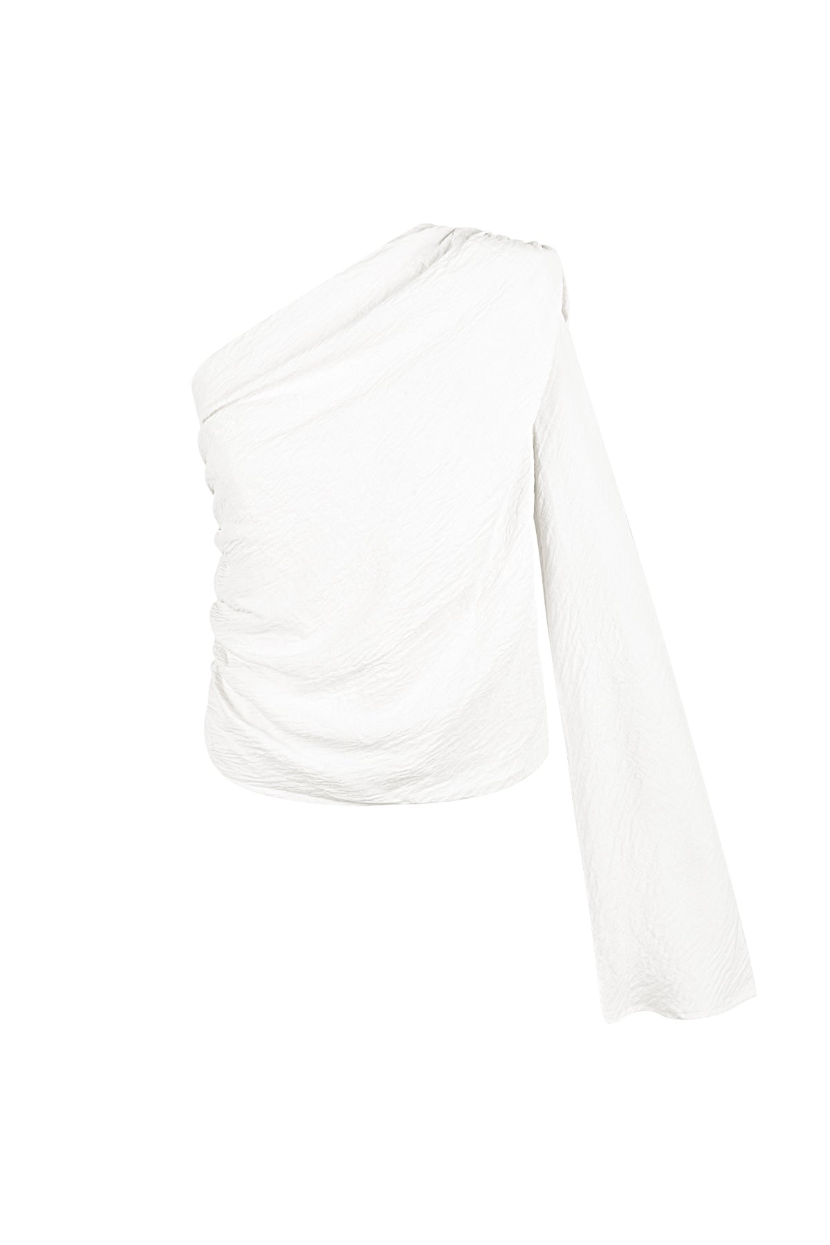 Polyester Damen Ein-Schulter Langarm Oberteil Asymmetrisches Design