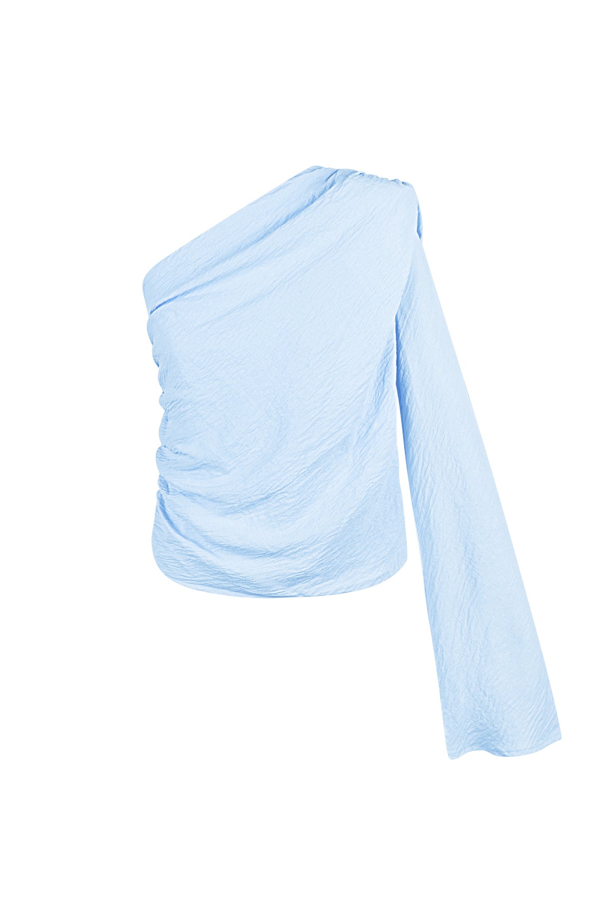 Polyester Damen Ein-Schulter Langarm Oberteil Asymmetrisches Design