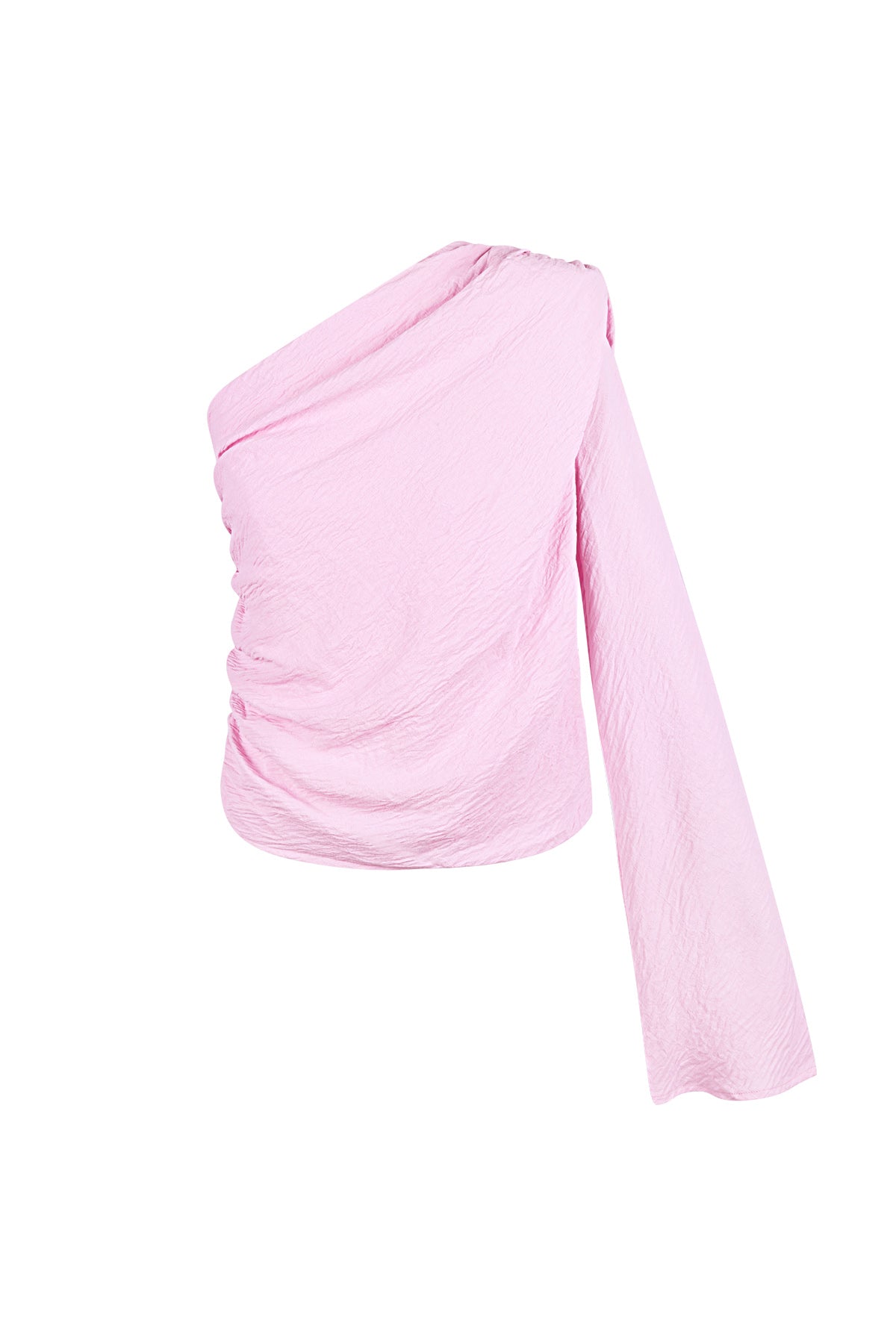 Polyester Damen Ein-Schulter Langarm Oberteil Asymmetrisches Design