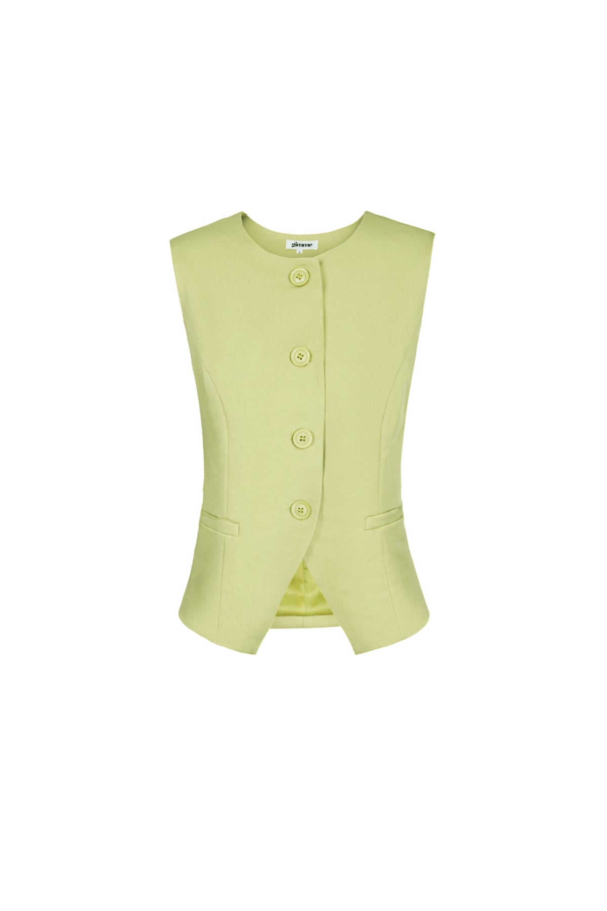 Polyester Damen Ärmelloses Oberteil Strukturiert Knopfverschluss Design