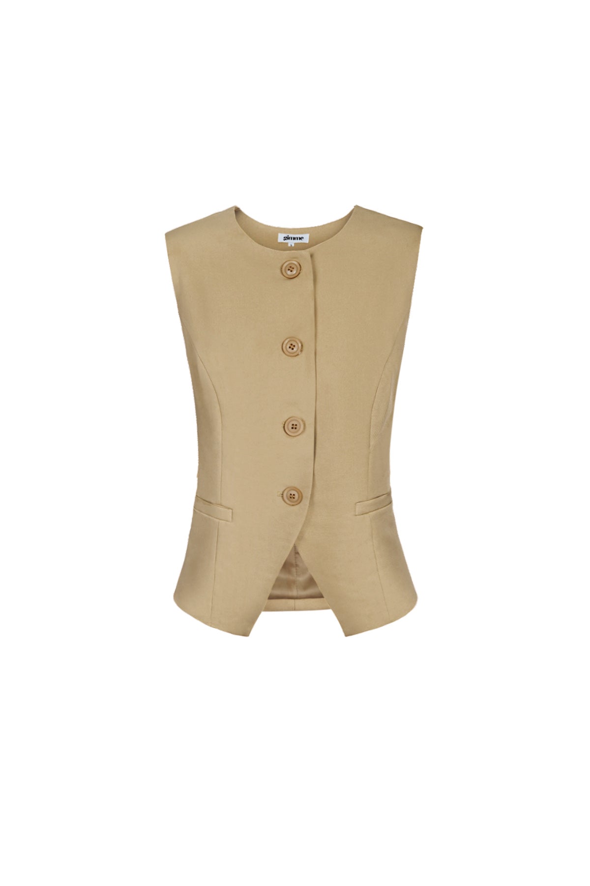 Polyester Damen Ärmelloses Oberteil Strukturiert Knopfverschluss Design