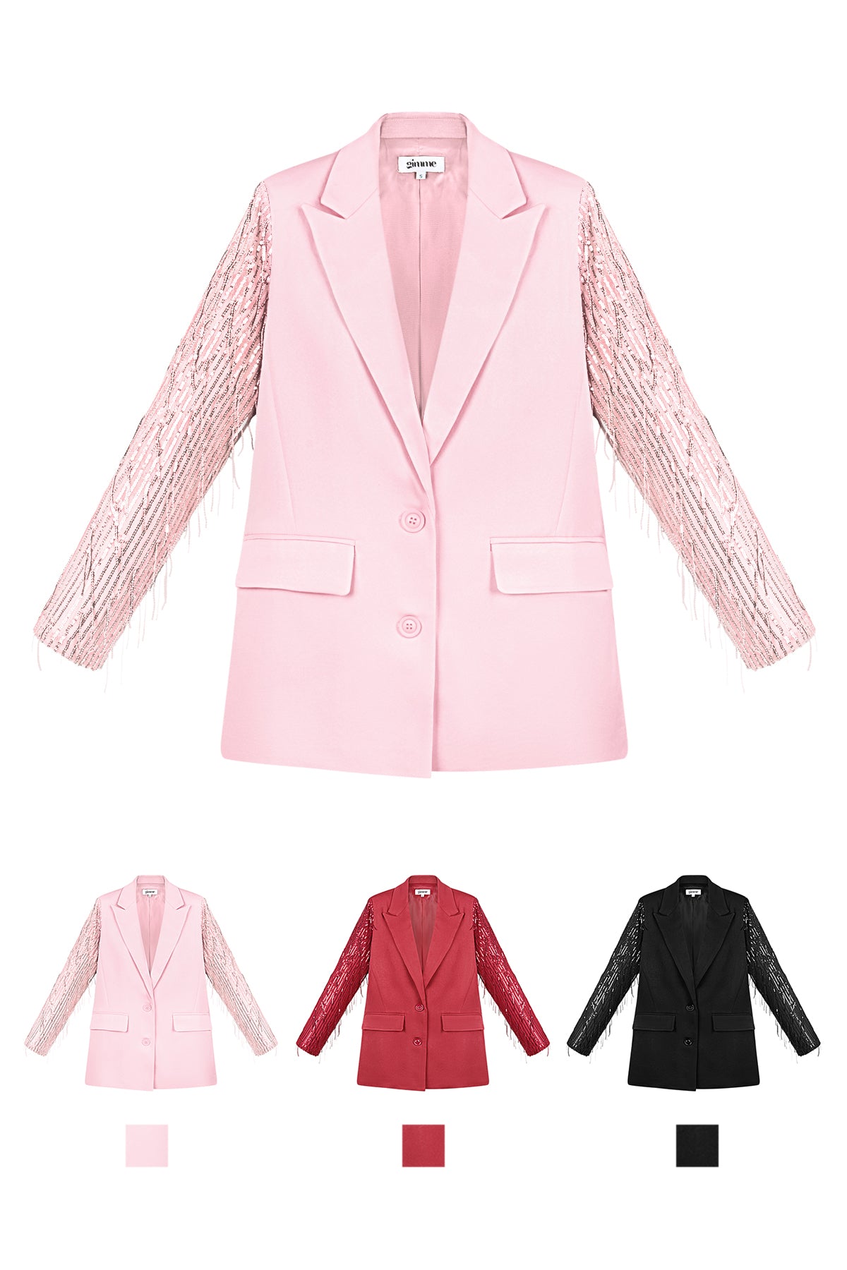 Polyester Damen Blazer Mit Fransenärmel Design