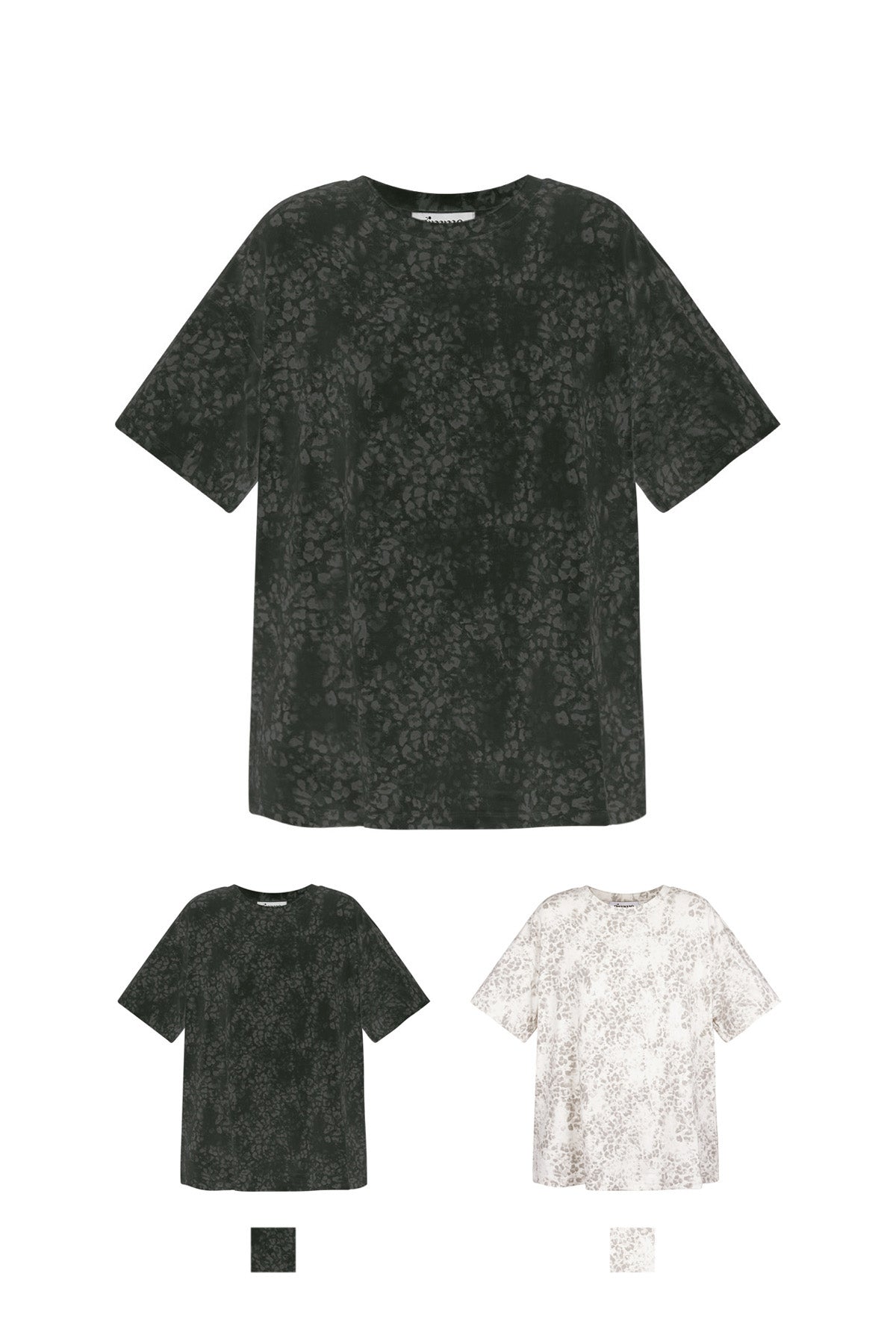 Baumwolle Damen T-Shirt Oversized Leopardenmuster