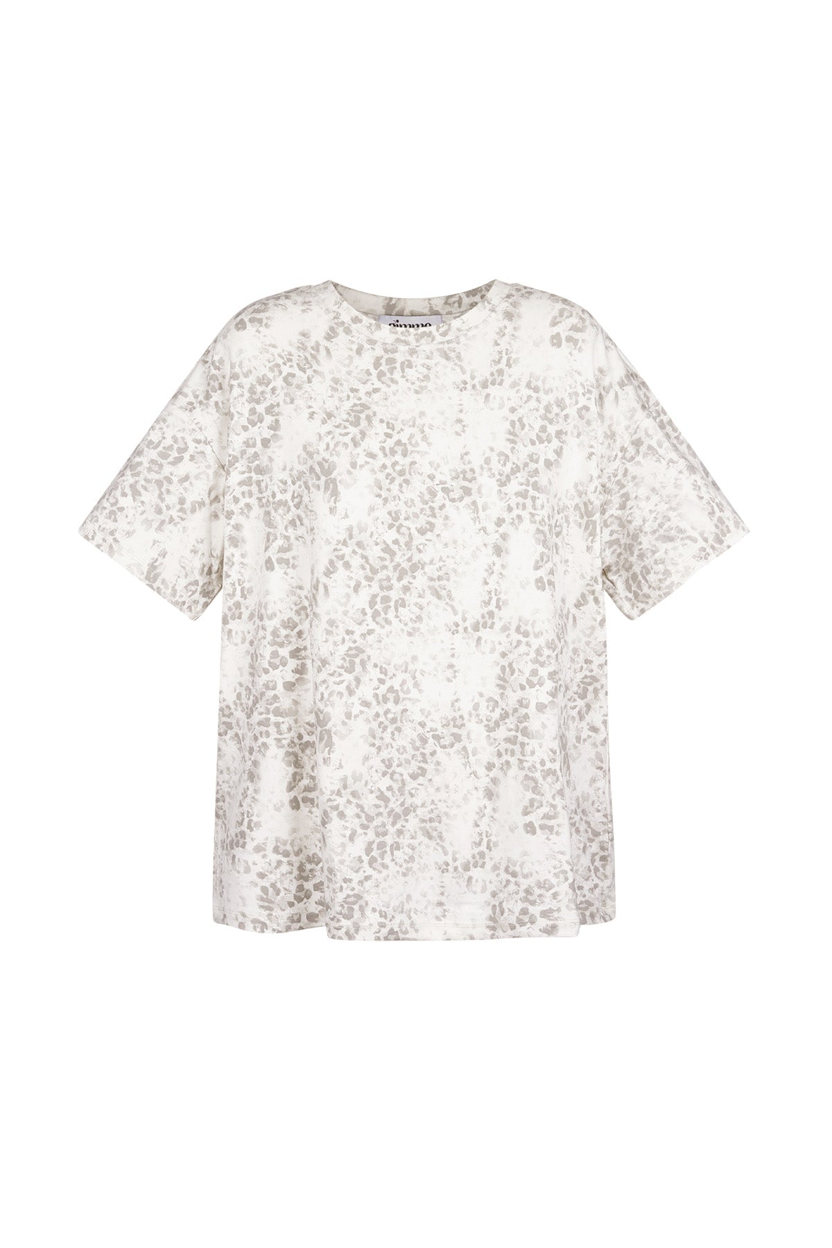 Baumwolle Damen T-Shirt Oversized Leopardenmuster