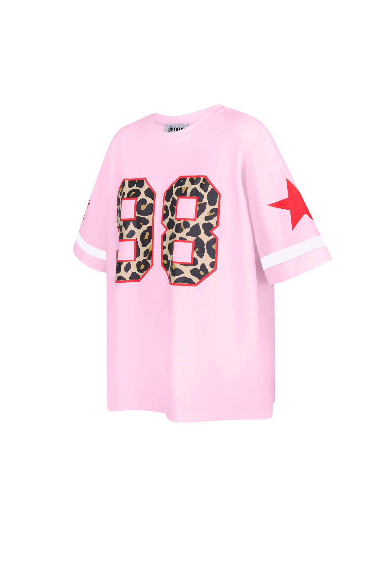 Baumwolle Damen T-Shirt Oversized Leopardenmuster Zahl 98