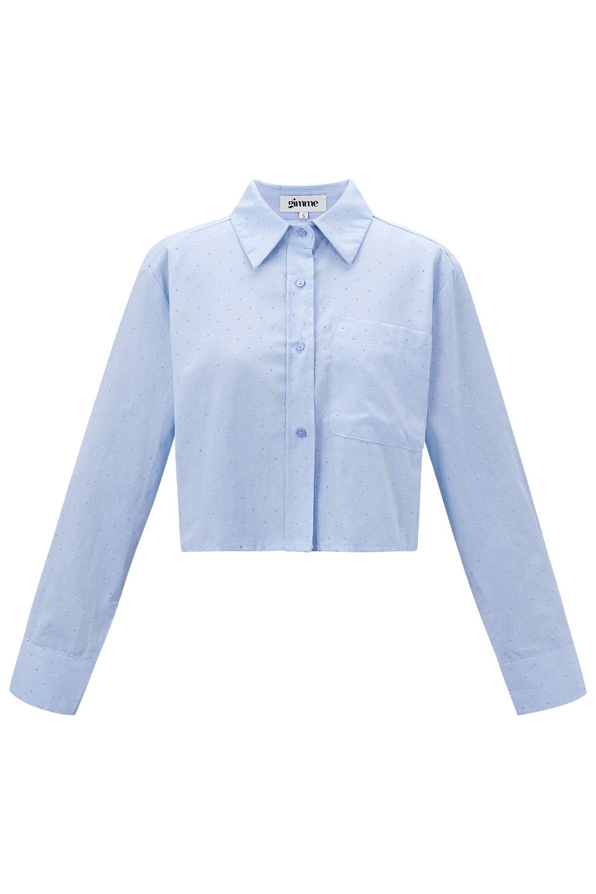 Baumwolle Damen Kurzbluse Klassische Knopfleiste