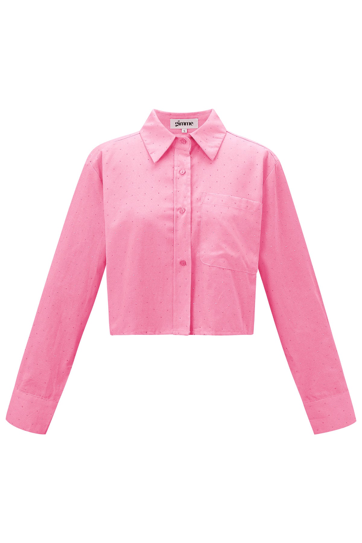 Baumwolle Damen Kurzbluse Klassische Knopfleiste