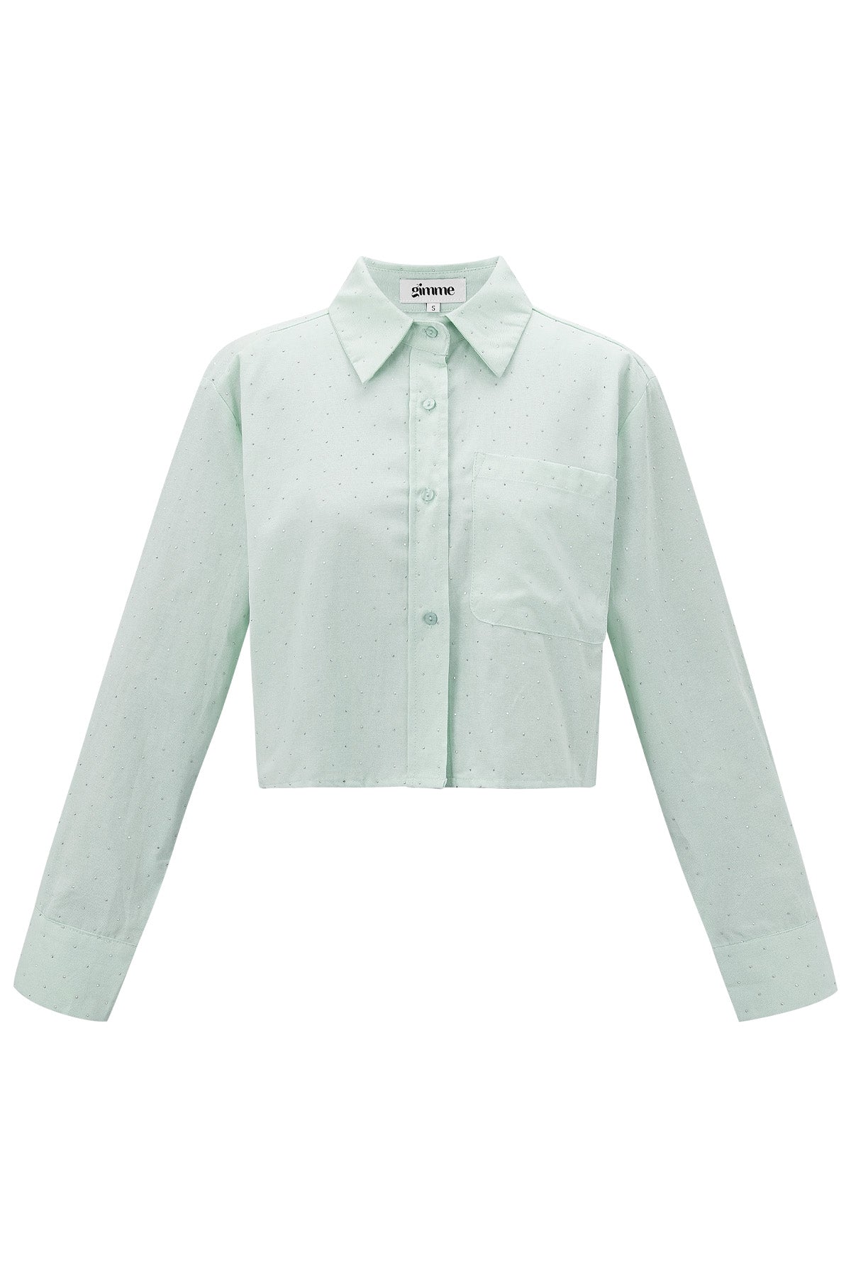Baumwolle Damen Kurzbluse Klassische Knopfleiste