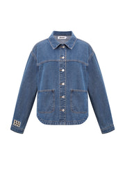 Denim Damenjacke Classic Fit mit Markenlogo Patch