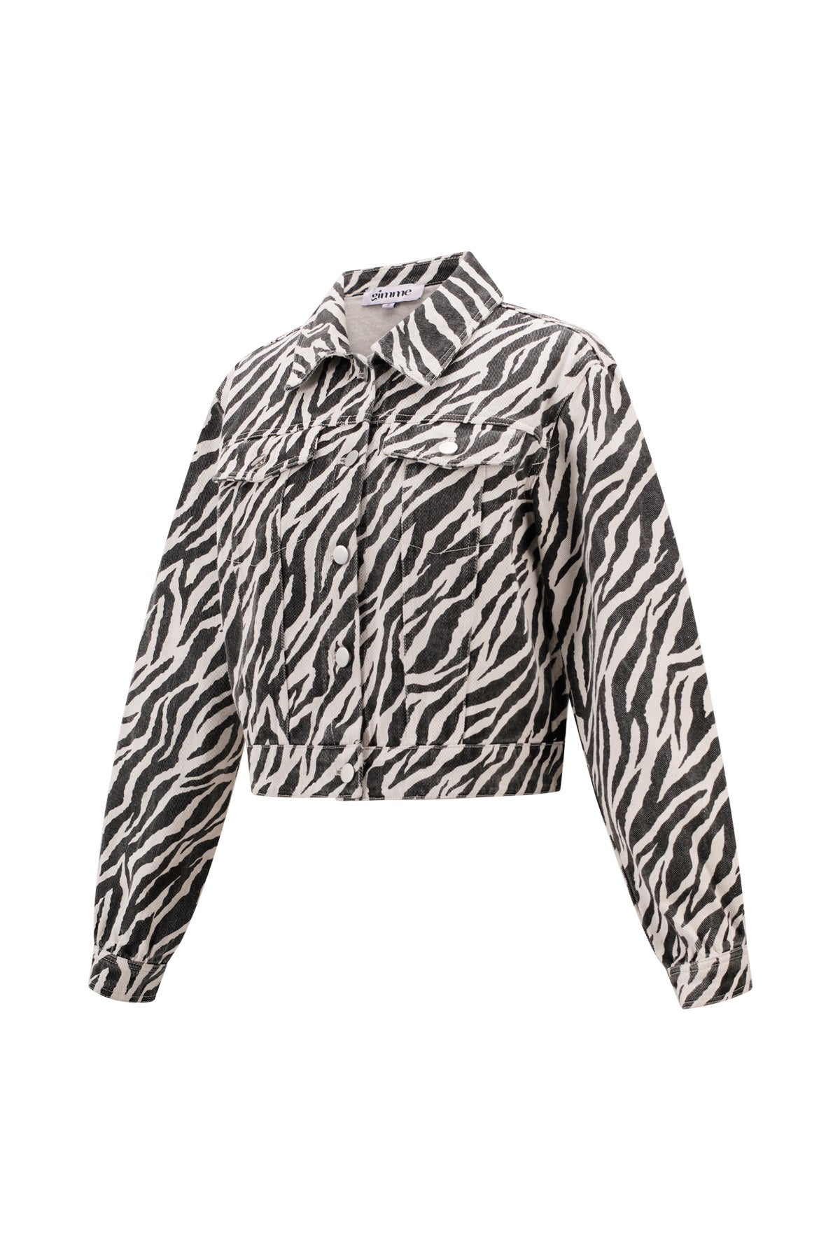 Cotton Denim Damenjacke Street Elegant Specialty Tiermuster